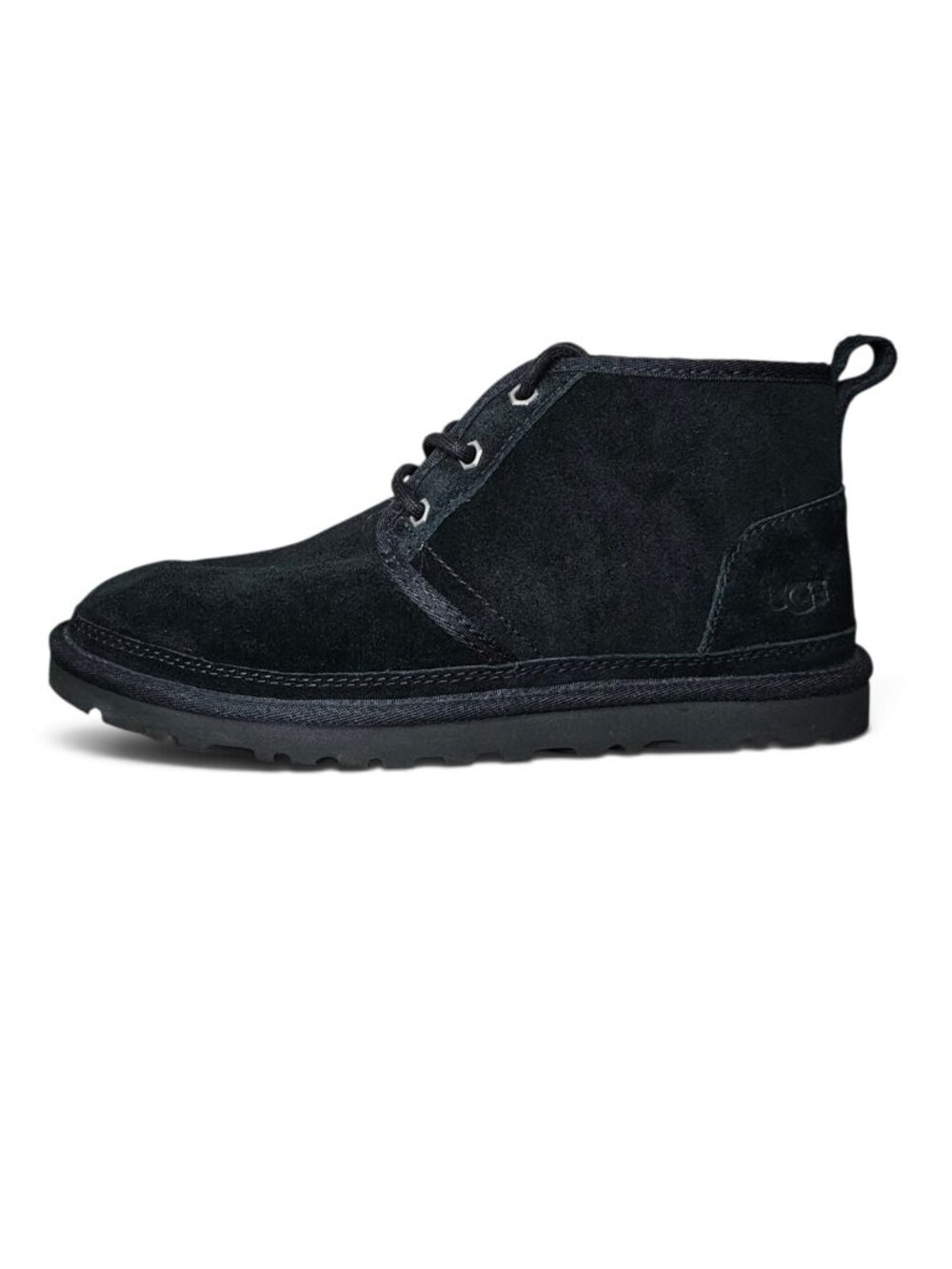 UGG Neumel Suede Chukka New Lace-Up Shearling Ankle Boots Black Size 8